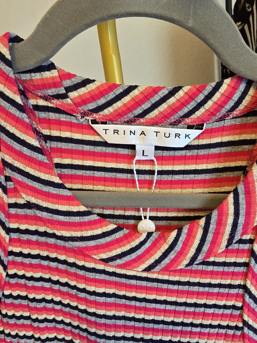 Trina Turk Large NWT Striped Ribbed Tank - Picture 2 of 9